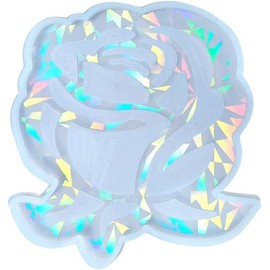 Resin Mold, Crystal Flower Silicone Coaster Mould Fashion Holographic Coaster Resin Molds Rose Flower Cup Mat Epoxy Mold Home Decor Jewelry Resin Casting Molds
