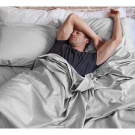 Sleepletics Celliant Performance Bed Sheets, Luxury Style, Soft, Breathable, Cool, Wrinkle & Fade Resistant, Promotes Better Sleep (Light Grey, Full 15")