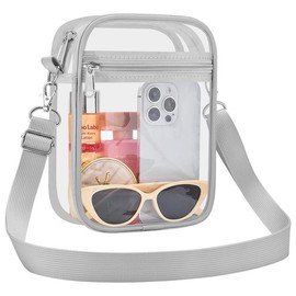 Clear Crossbody Bag Stadium Approved,Transparent Messenger Shoulder Bag for Concert, Beach, Travel &Sporting:_Skyblue