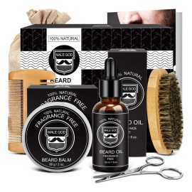Kit De Barba Male God Gifts Para Hombre Con Aceite, Bálsamo,