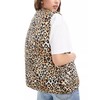 Xuehaya Women Leopard Puffer Vest Floral Print Quilted Jacket Tie