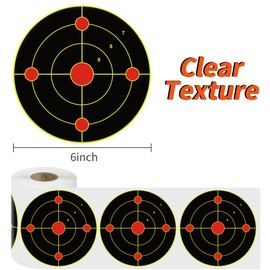 NYEONHRT 100 Pcs Splatter Targets for Shooting Range, 6" Shooting Splatter Target Stickers, Self Adhesive Paper Targets with Fluorescent Yellow Impact Feedback for Gun Pistol Archery Shooting