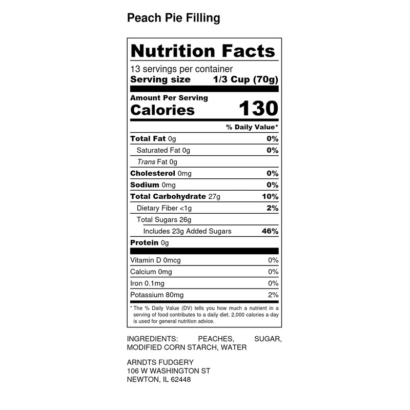 Amish Pie Filling Peach - TWO 32 Oz Jars