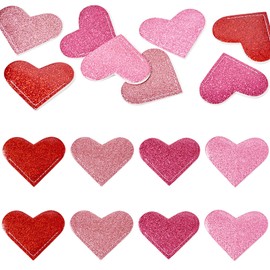 Boutigem 8Pcs Glitter Red Pink Double Sided Love Heart Leather Bookmarks for Reading Lover, Cute Corner Page Book Marks, Corner Bookmark Clips Accessories for Student Gift Office School Home Supplies