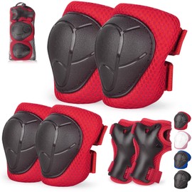 Banzk Kids/Youth Knee Pads and Elbow Pads Set with Wrist Guard 3 in 1 Kids Protective Gear Set for Kids 3-14 Years for Skateboard Roller Skating Skiing Rollerblading Cycling BMX Biking Running Scooter