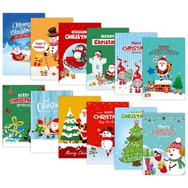 Whaline 12pcs Christmas Mini Notebook Mini memo pad Christmas Theme Small Notebook Pocket Notebook for Xmas Party Favor Supplies Goodie Bag Stuffer for 3.3 x 5in