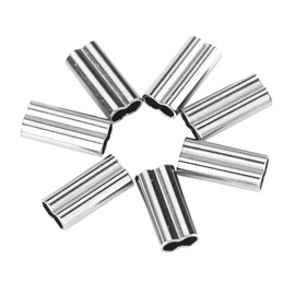 Clamp Sleeves, Clamping Sleeves, Fishing Aluminium Crimping Loop Sleeve Fishing, Pack of 200 Double Barrel Sleeves, Fishing Wire Sleeves, Fishing Line Tube, Copper Tube Connection (1.4 mm x 10 mm)