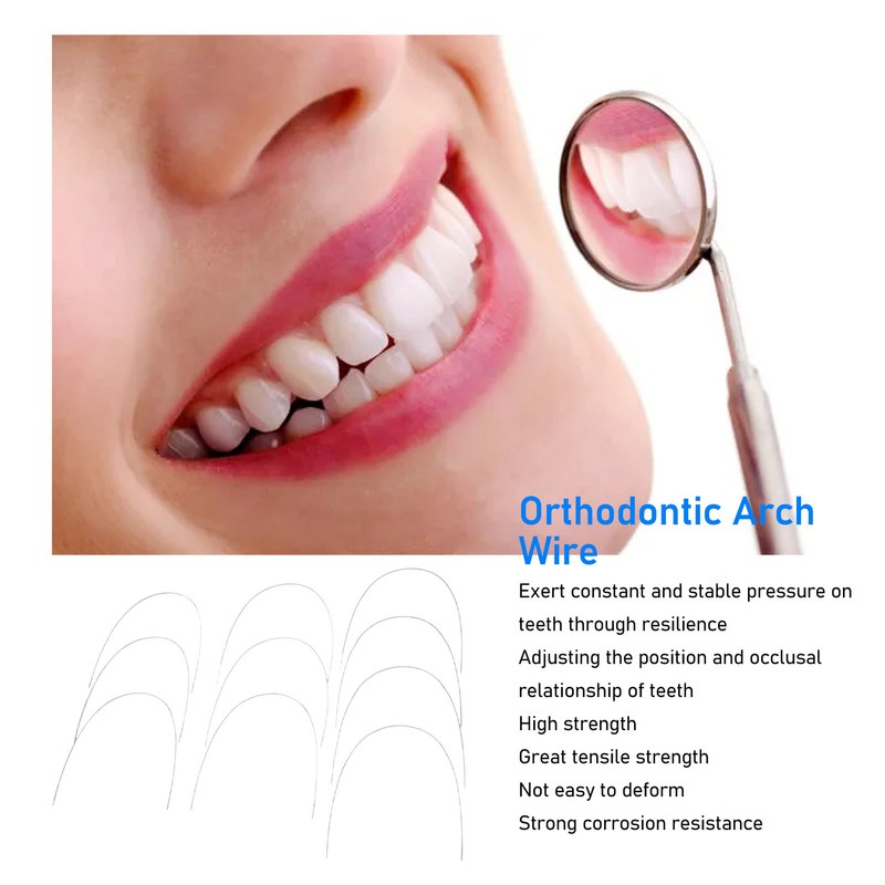 50pcs Stainless Steel Orthodontic Arch Wire Elastic Dental Orthodontic Rectangular
