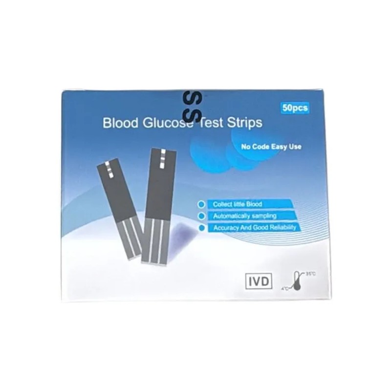 50 Tiras Y 50 Lancetas + Disprador Glucometro Digital Blood