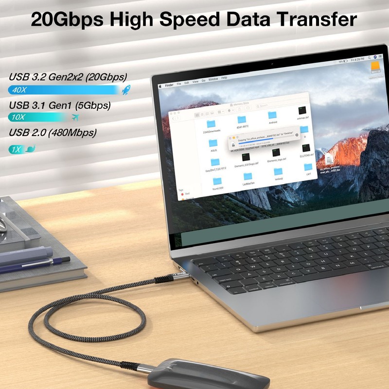 USB C to USB C Cable 20Gbps 240W Fast Charging