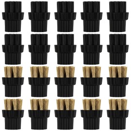 Honeydak 20 Pcs M8 Steam Cleaner Brush Head Steamer Replacement Attachments for Hard Surface 10 Pack Nylon and 10 Pack Brass Brush Head Bulk Steam Cleaner Accessories Mop Parts