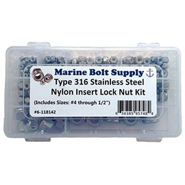 Type 316 Stainless Steel Lock Nut Assortment Kit Marine Bolt Supply 6-118142