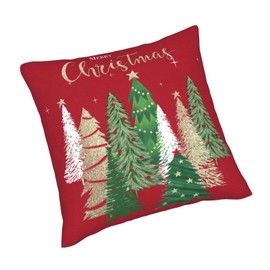 AELUTYSH Red Christmas Pillow Covers 20x20 Inch Set of 2, Christmas Tree Gold Star Decorative Throw Pillows Winter Pillow Case Holiday Christmas Decor Cushion Cover for Home Sofa Couch