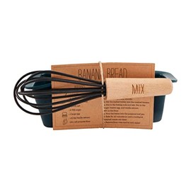 Mud Pie Enjoy Silicone Mini Loaf Set, pan 2" x 6" | whisk 5 1/2" | card 2 3/4" x 4"
