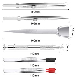 FAURAPMNG 6 Pack Diamond Stone Tweezers Tools Set, Stainless Steel Jewelry Precision Locking Tweezers, Gem Holder Pick up Tool, Gemstone Tweezers Claw Grabber for Jewelry Crafts Stamps Beads Tools