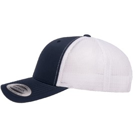 The Hat Pros | Yp Classics Retro Trucker Cap Structured Classic Yupoong Snapback Hat (Navy/White)