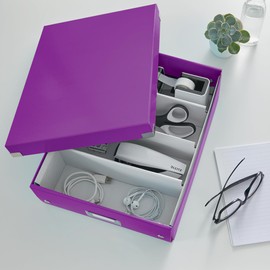 Leitz Organiser Box, Click and Store Range 60580062 - Medium, Purple
