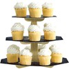 Unique 47990 Black & Gold Tiered Cupcake Stand-1 Count (Pack