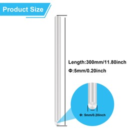 LAVMHAB 6063 Aluminum Round Rods 5mm x 300mm, Solid Shaft Rods Bar for DIY Crafts Models (4pcs)