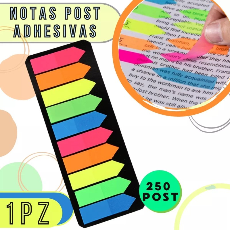 Mafab Notas Post Adhesivas Mini Banderita Fluorescente Señalador