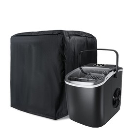 J&C Ice Maker Cover 420D Countertop Ice Machine Maker Cover Nugget Ice Maker Covers Portable Ice Maker Machine Cover Ice Makers Cover Portable Freezer Cover Ice Cube Maker Cover (No Ice Maker (black)