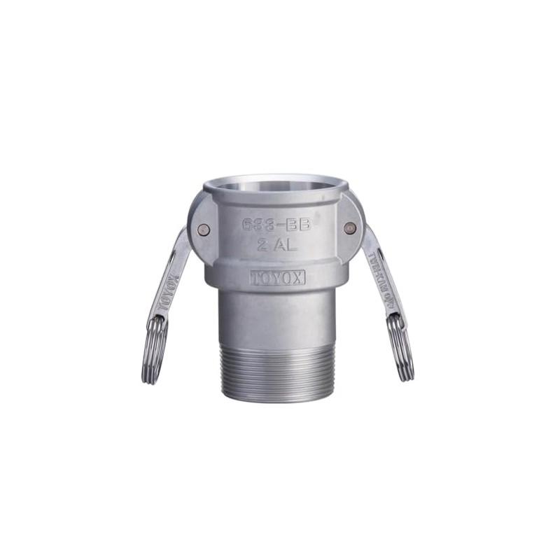 TOYOX 633-BB-1-1/2-AL Cam Lock Coupler, Male Thread, For Plant Piping