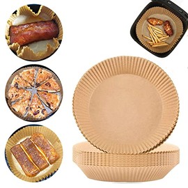 Air Fryer Disposable Paper Liner - 50PCS 7.9In Round Non-Stick Insert Parchment Paper Liners, Oil-proof, Water-proof Cooking Baking Roasting Filter Sheet for Airfryer Basket, Microwave, Oven, Dryer