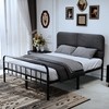 14Inch Metal Bed Frame,King Size Bed Frame with Upholstered Headboard,Heavy