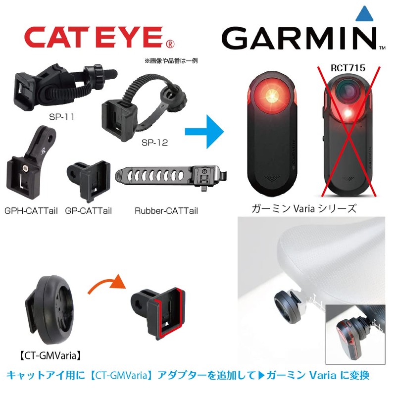 Rec-Mounts Garmin Varia/Valia 【CT-GMVaria】 Adapter to Convert from CAT EYE