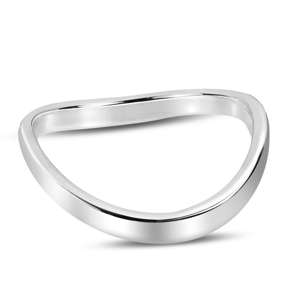 AeraVida Stylishly Simple Curved .925 Sterling Silver Ring (8)