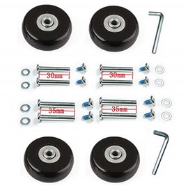 LOTOWELZON Set of 4 Luggage Replacement Wheels 45 mm with 6 mm Ball Bearings Replacement Parts Repair Kits ABEC 608zz for Trolley Samsonite Hard Case Wheels (45 x 18 mm/1.77 x 0.7 inches)