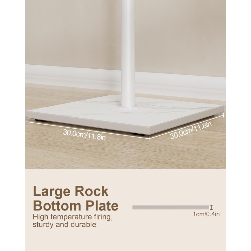 GUOHNHE Garment Rack Freestanding, Metal Coat Rack, White, 68.9 In