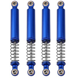 Pothyes 4pcs Metal Alloy Oil Shock Absorber Damper 70 80 90 100 110mm Outer Spring for 1/10 RC Crawler Axial SCX10 i ii iii Capra Tamiya CC01 D90 TRX4 HPI Upgrades (blue, 100mm)