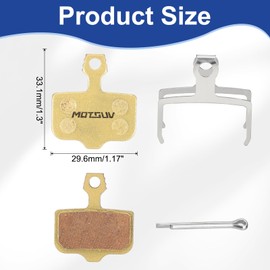 HARFINGTON Disc Brake Pad 1.17" x 1.3" Semi-Metallic Resin Bike Brake Pads with Spring and Pin for BB7 M355 M446 M640 Mountain Road Bikes, Gold