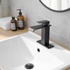 BATHLAVISH Matte Black Bathroom Faucet Waterfall Single Hole with Pop