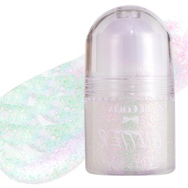 Glitter Gel Roll-On for Hair, Roll-On Body Glitter Gel, Mermaid Glitter Make-Up, Body Glitter, Long-Lasting Powder for Festival, Masquerade, Birthday MakeupBody, Face, Hair, Lips (#2 White)