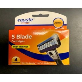 EQUATE 4x Equate Shave 5-Blade W/Trimmer 4 Cartridges Each for Men Total 16 Cartridges