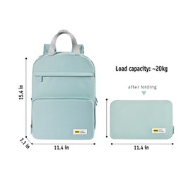 FILLIX Daily Waterresistant Foldable Backpack for Travel Shopping Outdoor Hiking Lightweight Cute Casual Minimalist (Green)
