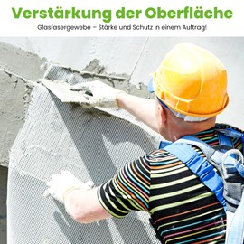 50 m² Plaster Fabric, 110 g/m² Fibreglass Fabric, Reinforcement Fabric for Exterior Façade and Interior Walls, Crack-Resistant and Very Sturdy, 5.5 kg