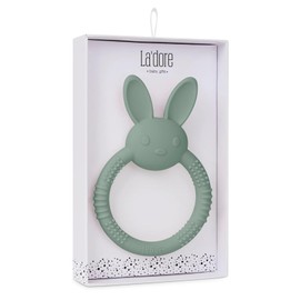 Silicone Baby Bunny Teething Toys - Silicone Teether Toys for Babies 0-6 Months - Cute Animal-Shaped Teething Relief, Easy to Clean Teething Ring - Newborn Essentials Must Have (Bunny/Sage)
