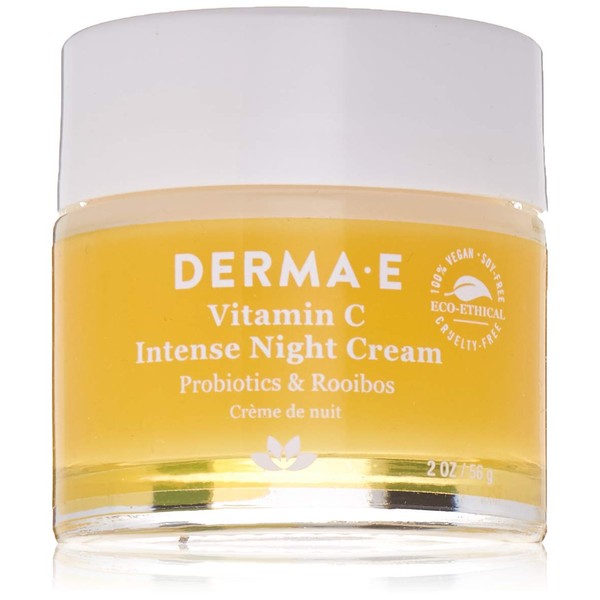 DERMA E Vitamin C Intense Night Cream, 2 oz, Cream White