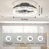 VOLISUN Fandelier Ceiling Fans with Light, 15.7in Low Profile Ceiling