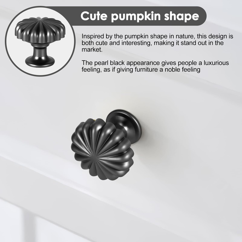 ZONJIE 12 Pack Black Cabinet Knobs Black Drawer Knobs, Single