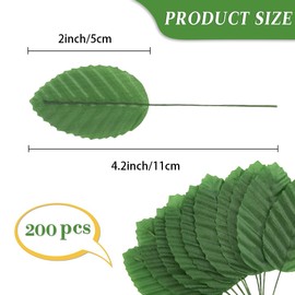 Fake Leaves,Green Leaves for Decoration,Artificial Leaves 200pcs,Decorative Leaves for Fake Flowers,Fake Green Leaves for Wedding Bouquets,Room Decor,Fake Garland,Vine Decor,Artificial Greenery