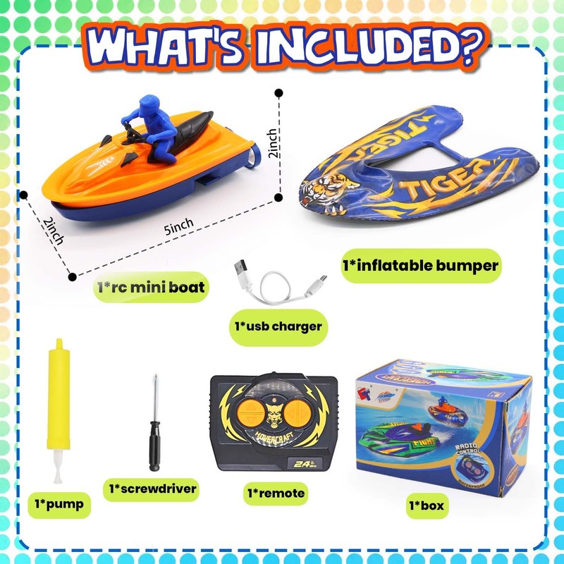 LAFALA Remote Control Boat for Kids with Inflatable Bumper Rechargeable