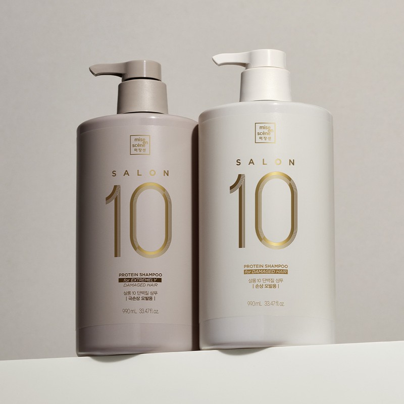 미쟝센 살롱 10 단백질 샴푸 극손상 모발용, 990ml, 1개 Mise