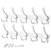 GlazieVault White Coat Hooks for Wall - Stainless Steel Coat
