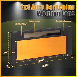 Gold Shade 10 Auto Darkening Welding Lens, True Color Welding Lens 2x4 1/4 Welding Lense for Sugar Scoop Welding Hood or Pancake Welding Hood (Len Inside the Gloves)