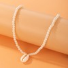 Sttiafay Pearl Choker Necklace for Women Beach Shell Necklace Clavicle