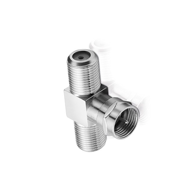 Sat-Adapter T-Stück Verteiler 1-x F-Stecker / 2-x F-Kupplung